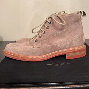 Rag & Bone mid suede boot. Perfect condition w/ Dainite Red soles. British made